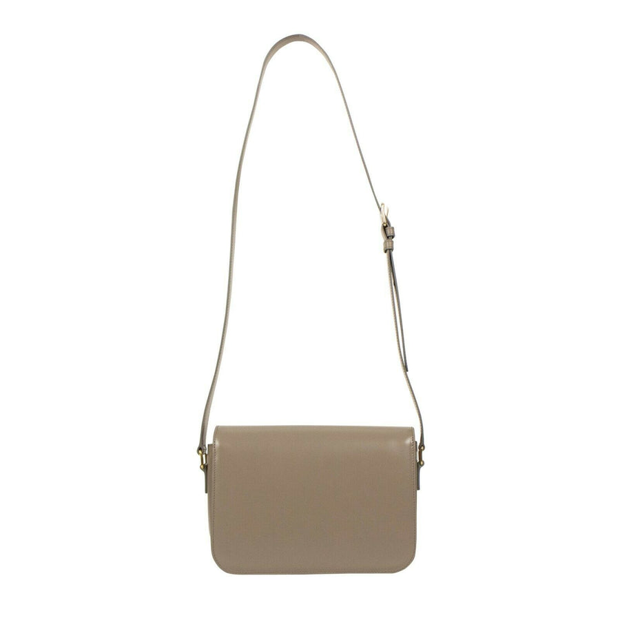 Shiny Calfskin Leather Medium Triomphe Cross Body Bag - Pebble
