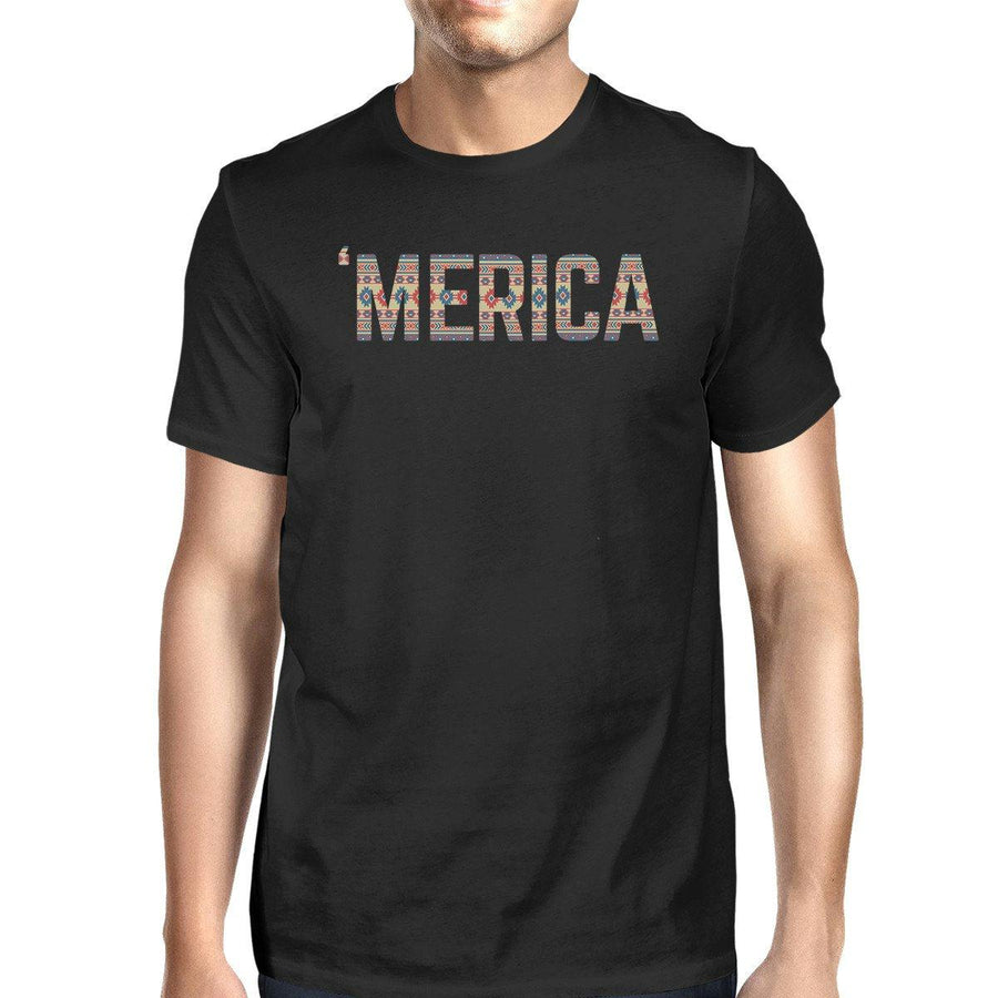 Merica Unique 4th Of July Design T-Shirt For Men Tribal Pattern Tee