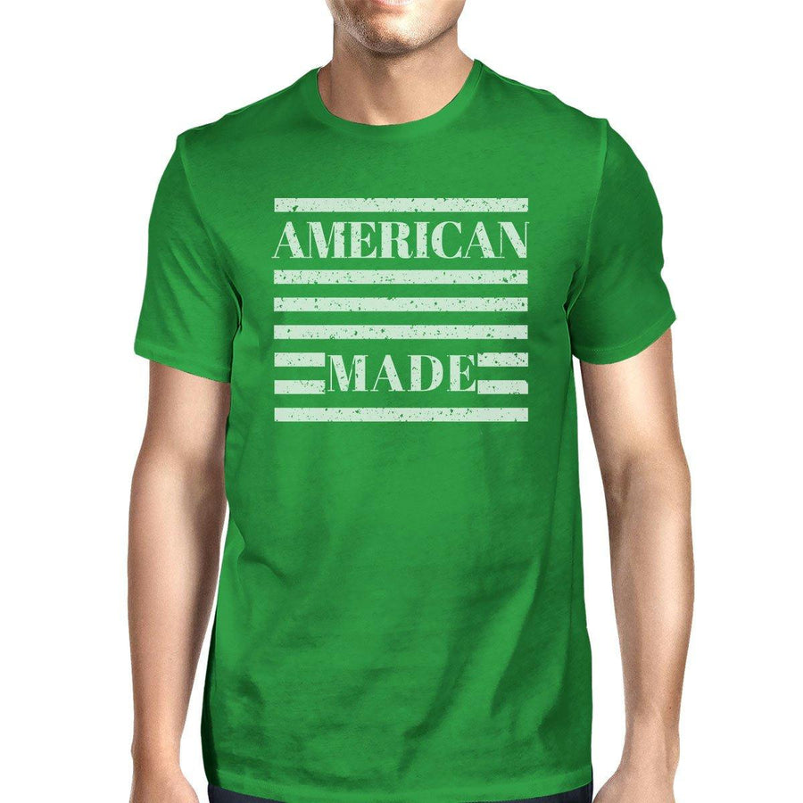 American Made Mens Green Graphic Short Sleeve Funny Graphic Tee
