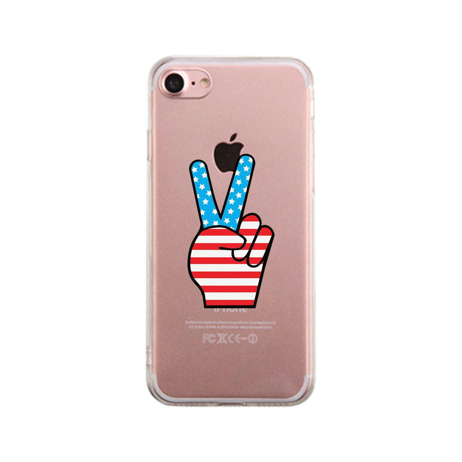 American Flag Peace Clear Phone Case