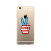 American Flag Peace Clear Phone Case