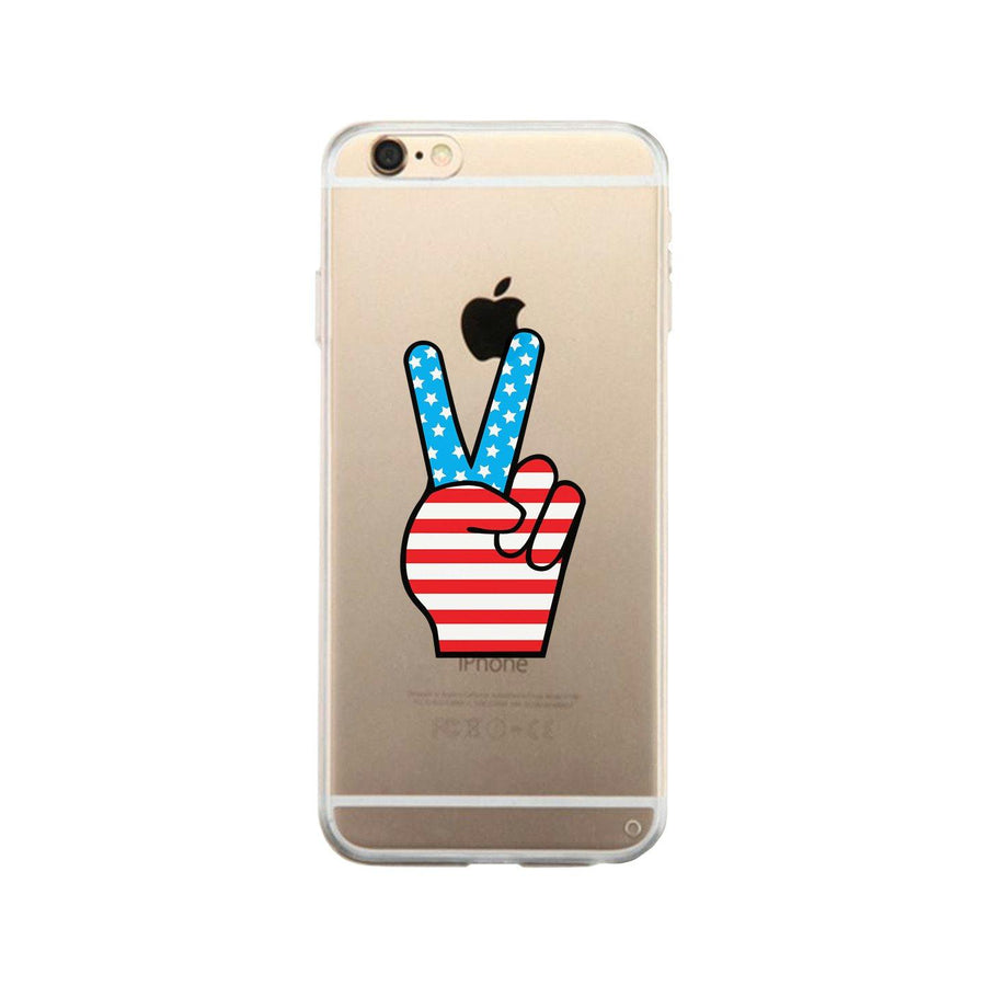 American Flag Peace Clear Phone Case