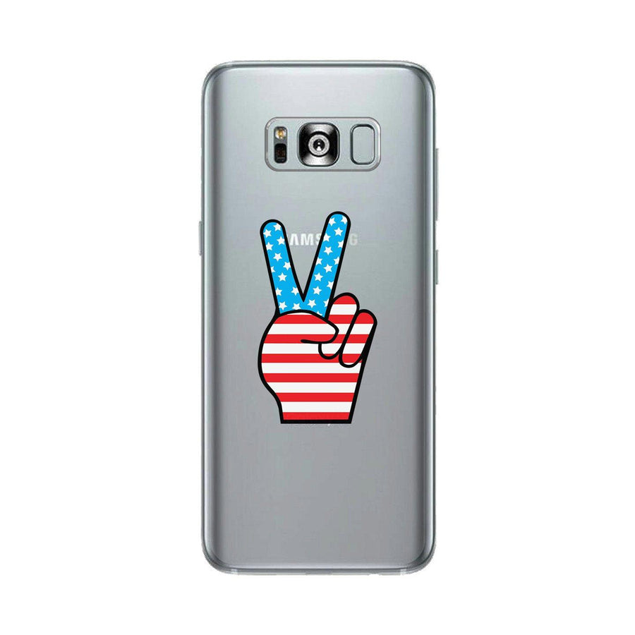 American Flag Peace Clear Phone Case