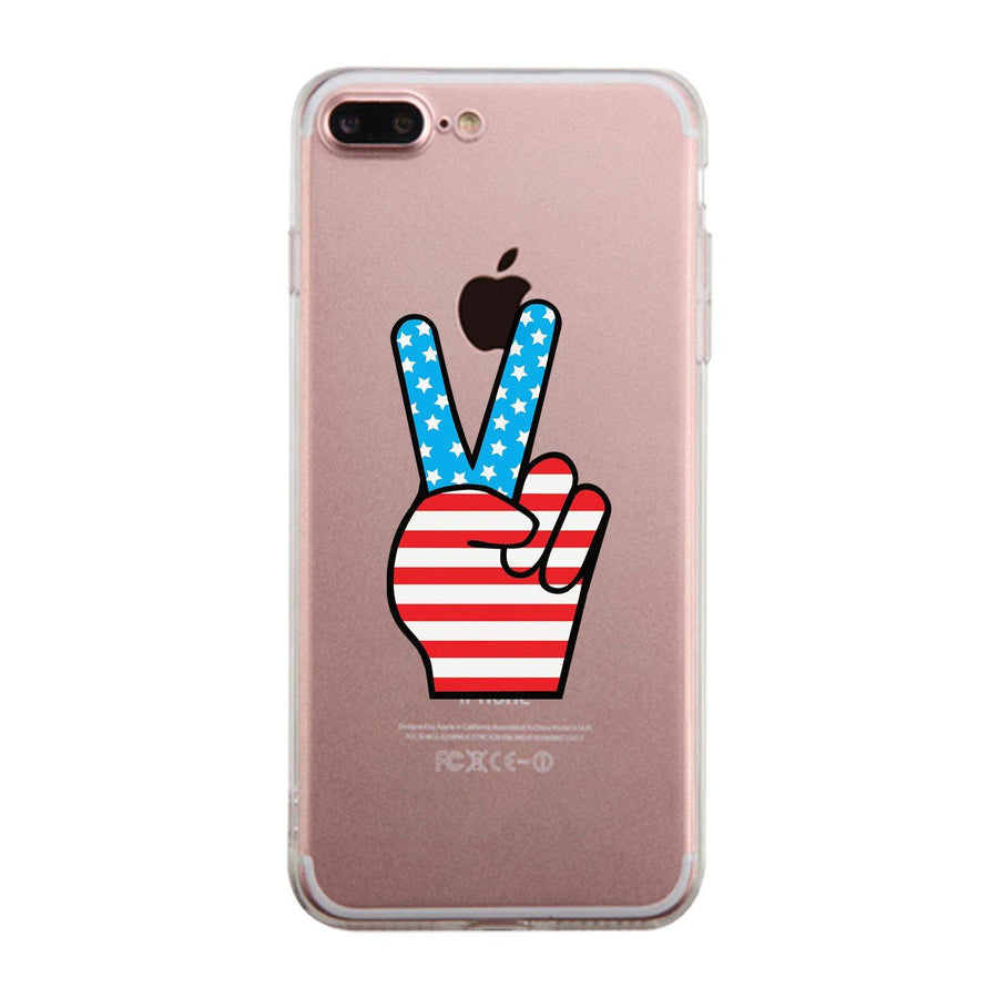 American Flag Peace Clear Phone Case