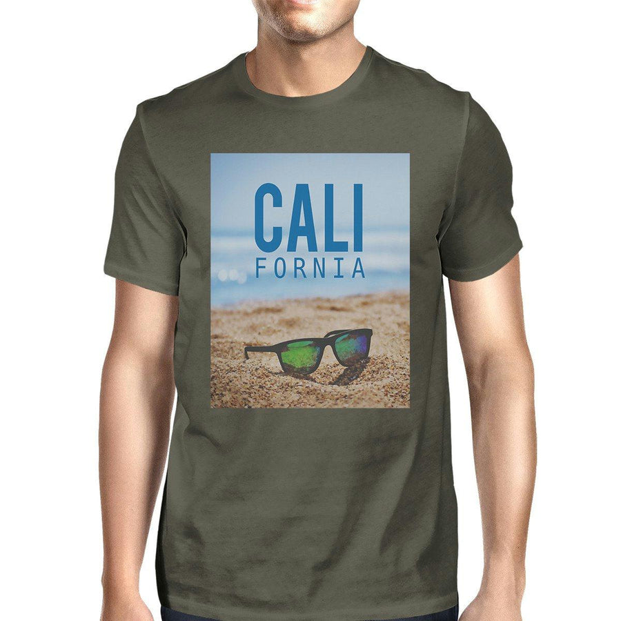 California Beach Sunglasses Real Photo Mens Crewneck Summer Tee