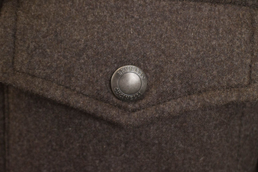 Cashmere Blend Puffer Jacket - Brown