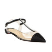 Nosy Strass Satin/PVC Flats - Black