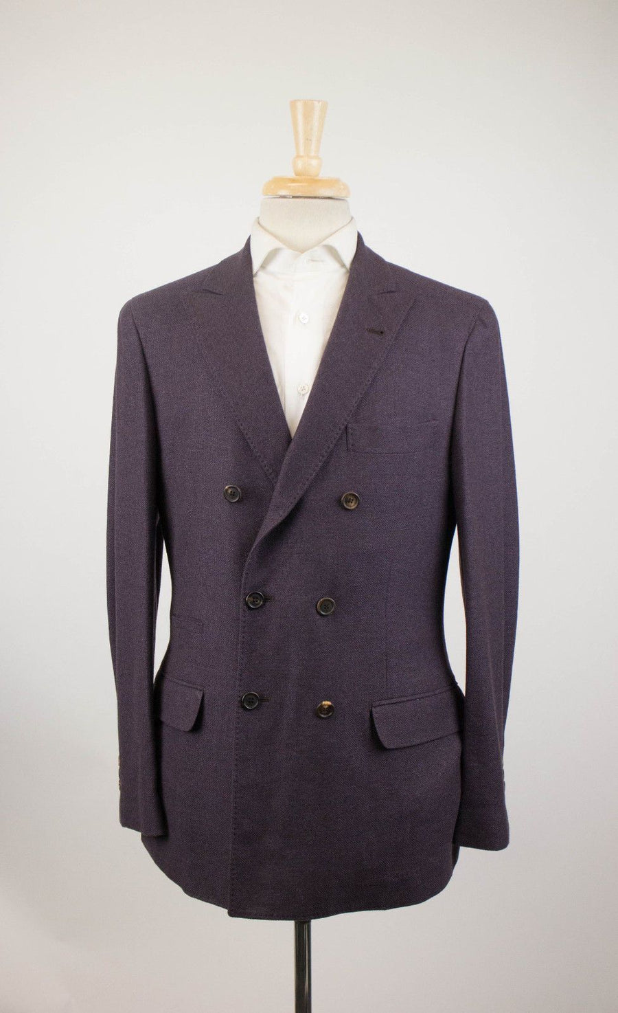Cashmere Blend Double Breasted Sport Coat - Purple