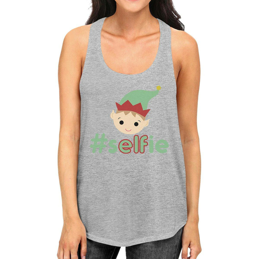 Hashtag Selfie Elf Womens Grey Tank Top