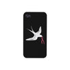 Pink Ribbon And Swallows Birds Black Phone Case