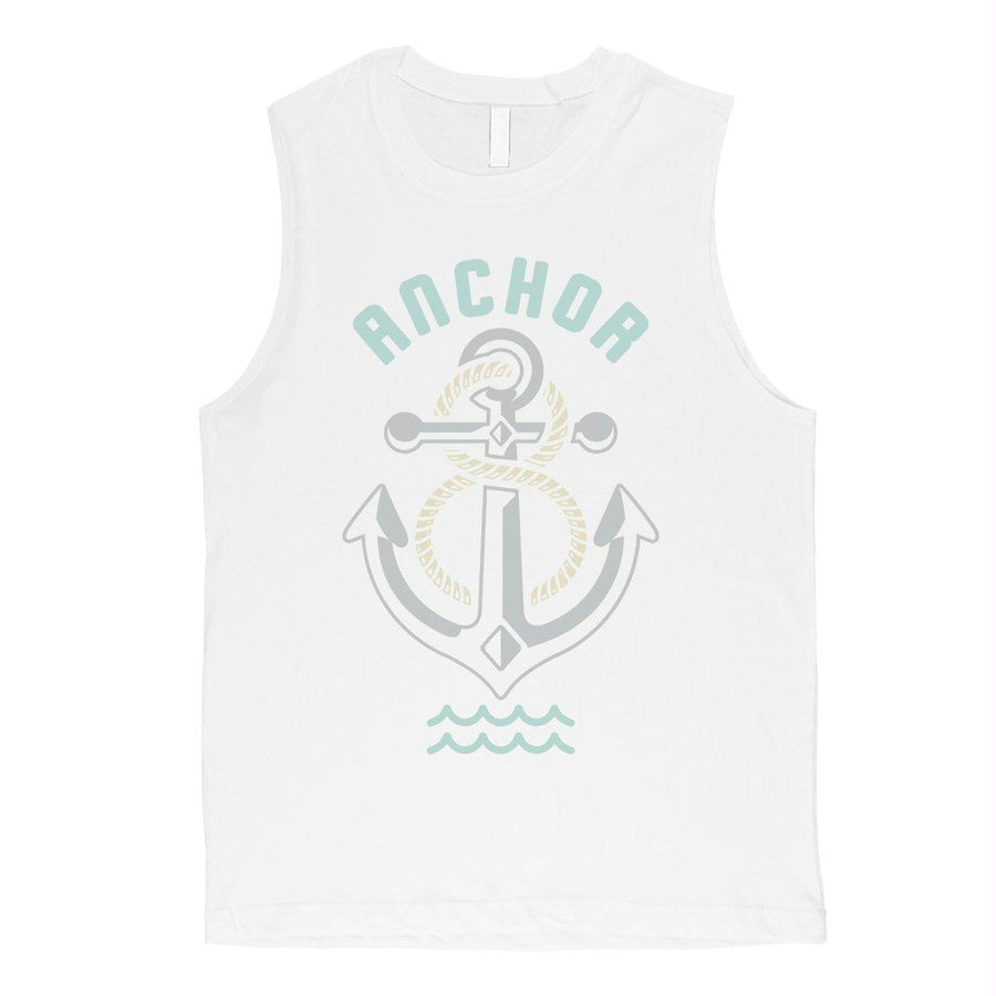 Anchor Hook Mens Vintage Design Muscle Shirt Funny Workout Tank Top