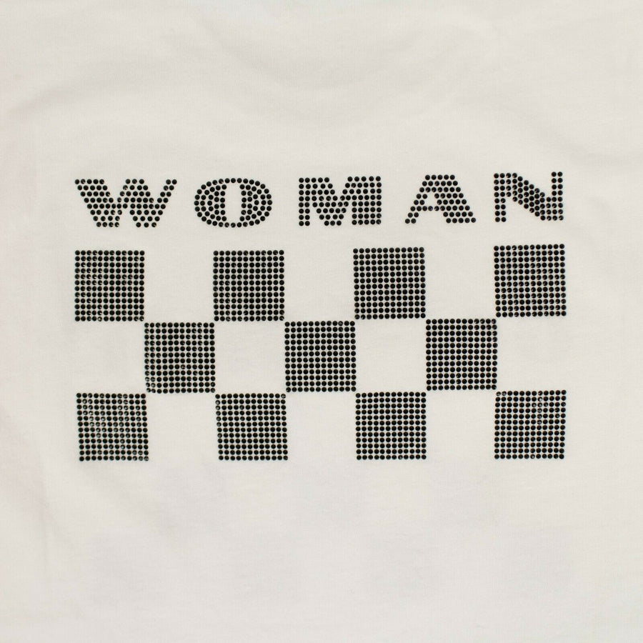 Cotton Checkerboard T-Shirt - White