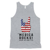 Merica Rocks Mens Funny Graphic Tank Top Gift For 4th Of July Shirt