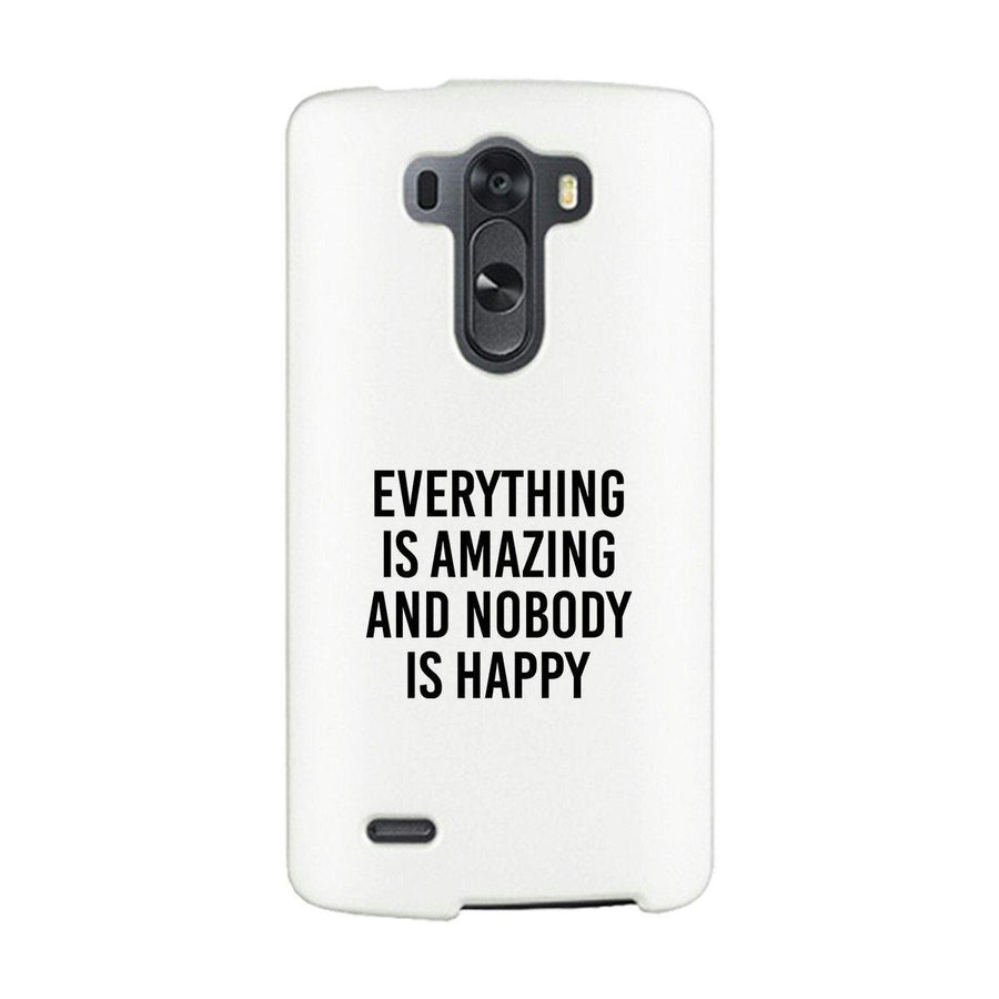 Nobody Happy White Slim Fit Cute Phone Cases For Apple, Samsung Galaxy, LG, HTC