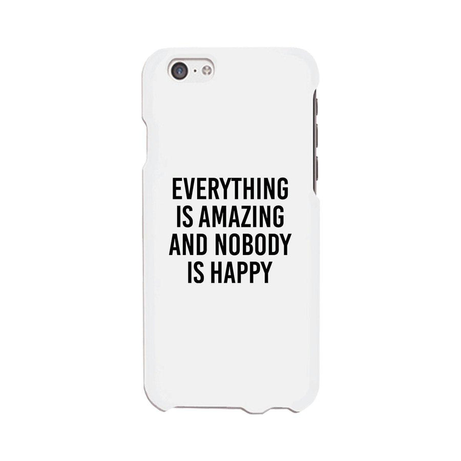 Nobody Happy White Slim Fit Cute Phone Cases For Apple, Samsung Galaxy, LG, HTC