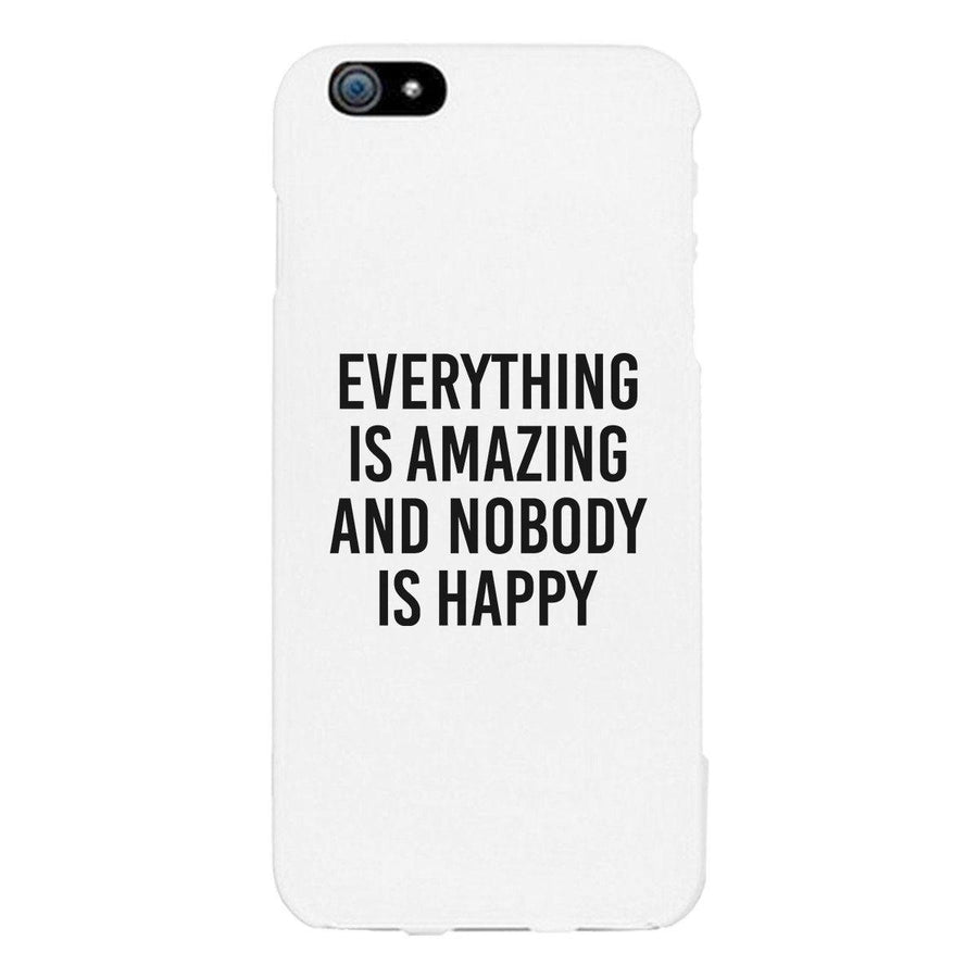 Nobody Happy White Slim Fit Cute Phone Cases For Apple, Samsung Galaxy, LG, HTC