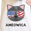 Ameowica Natural Eco-Friendly Canvas Bag Unique Cat Design Tote Bag