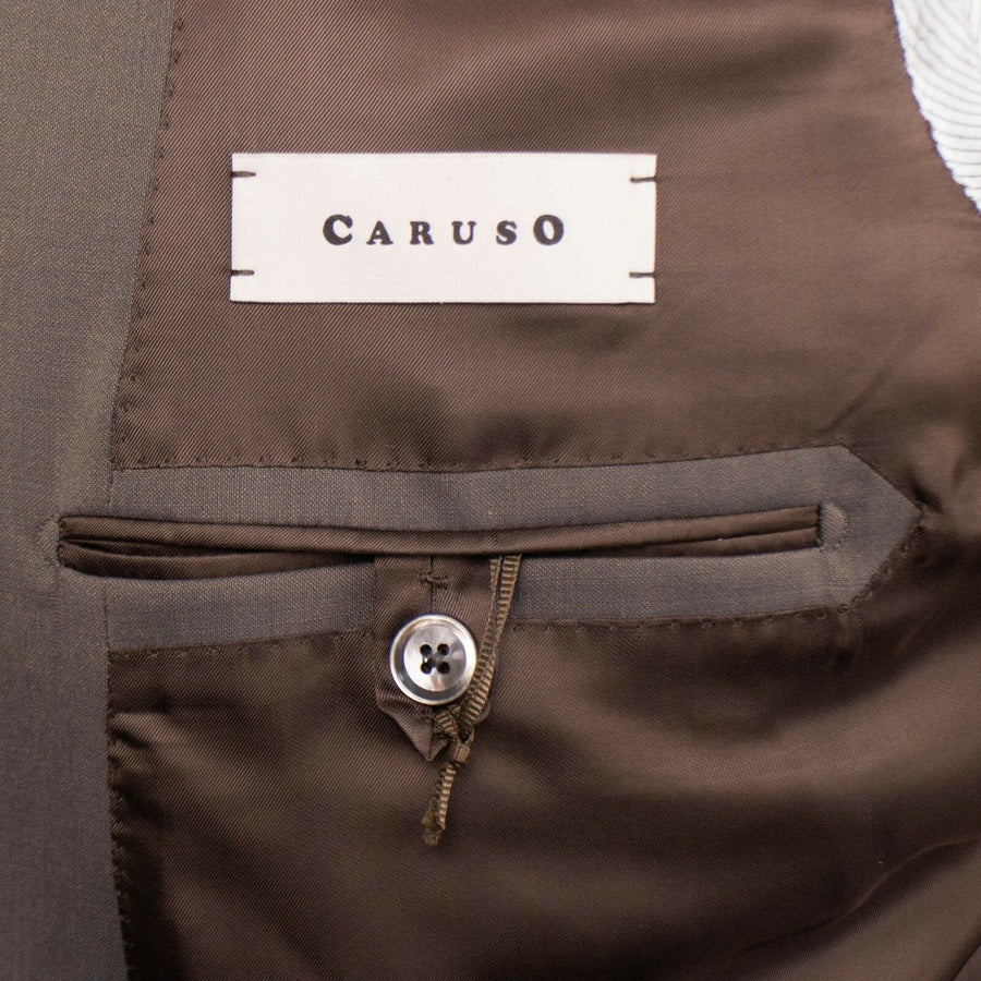 Drop 7 Wool Double Breasted Slim/Trim Fit Suit - Light Brown