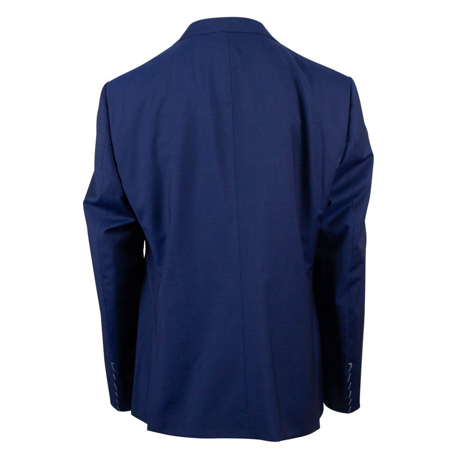 Drop 7 Solid Wool Blend Three Roll Two Button Suit - Navy