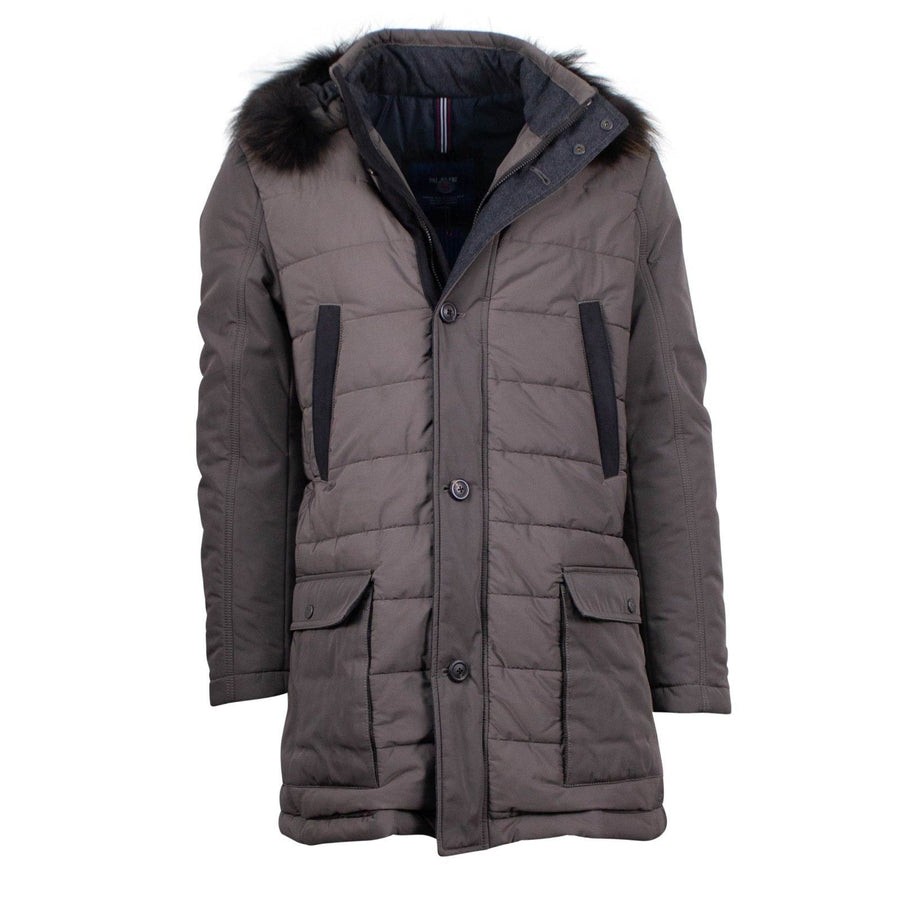 Brown Quilted Parka Coat