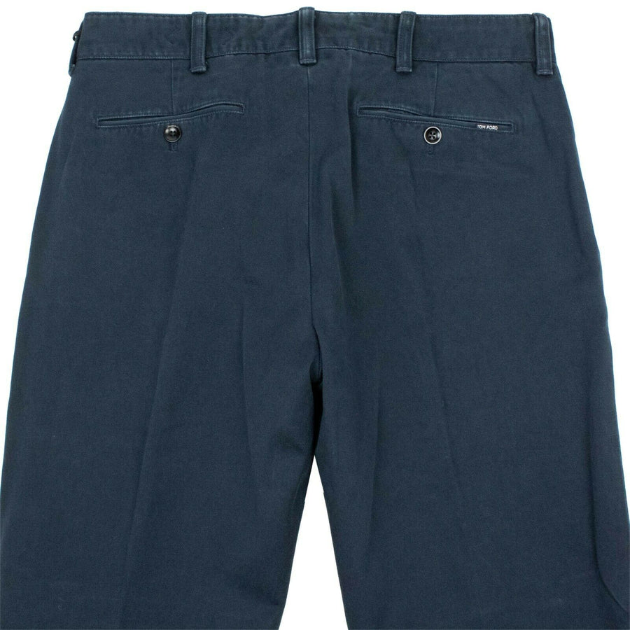 Cotton Classic Fit Pants - Navy Blue