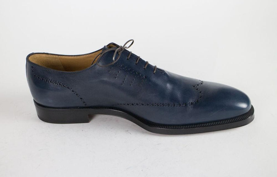 Leather Wingtip Oxfords - Blue