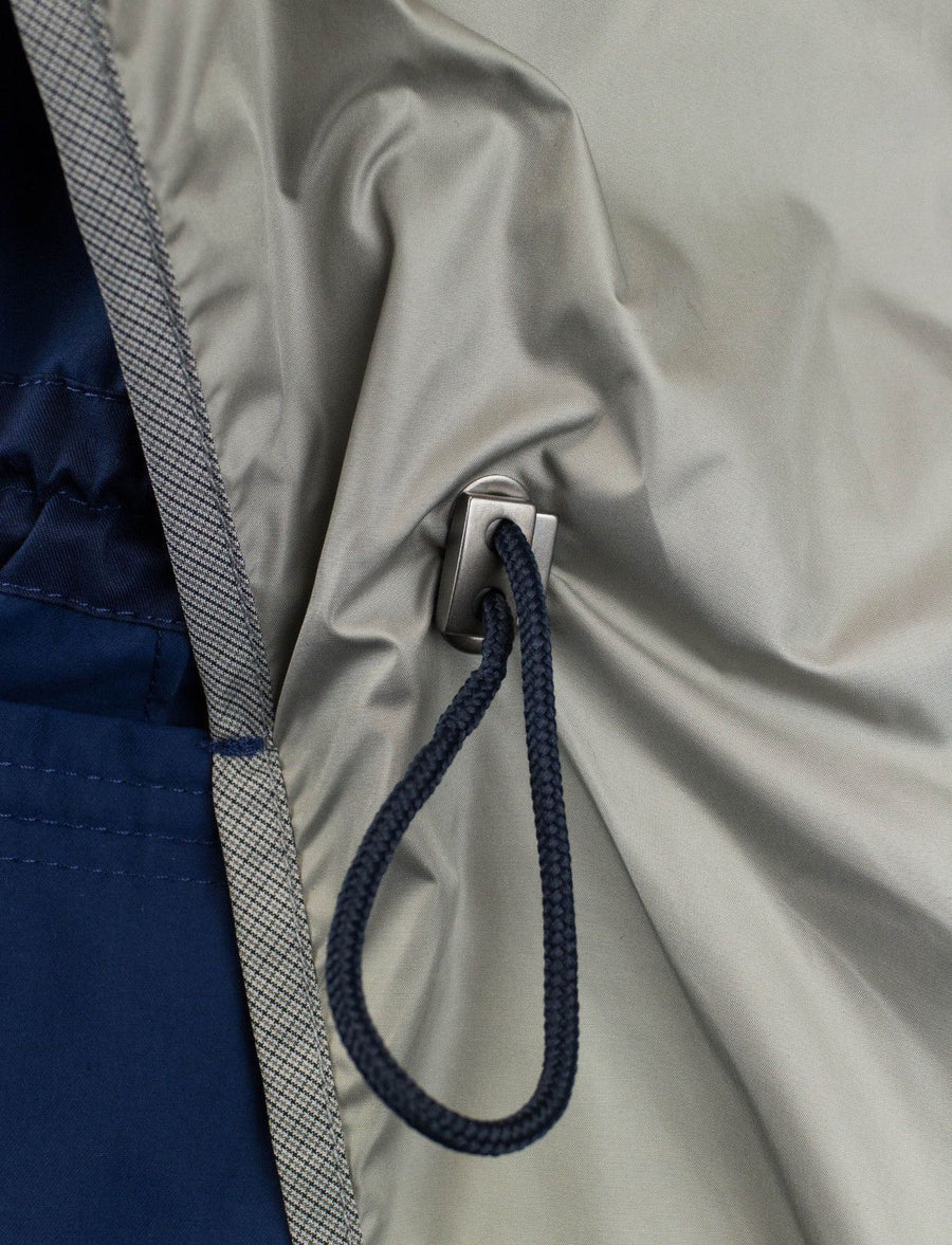 Cotton Blend Trench Coat - Blue