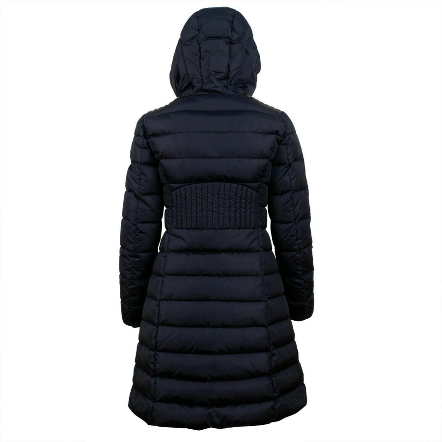 'Talev' Down Filled Quilted Puffer Long Coat - Navy Blue