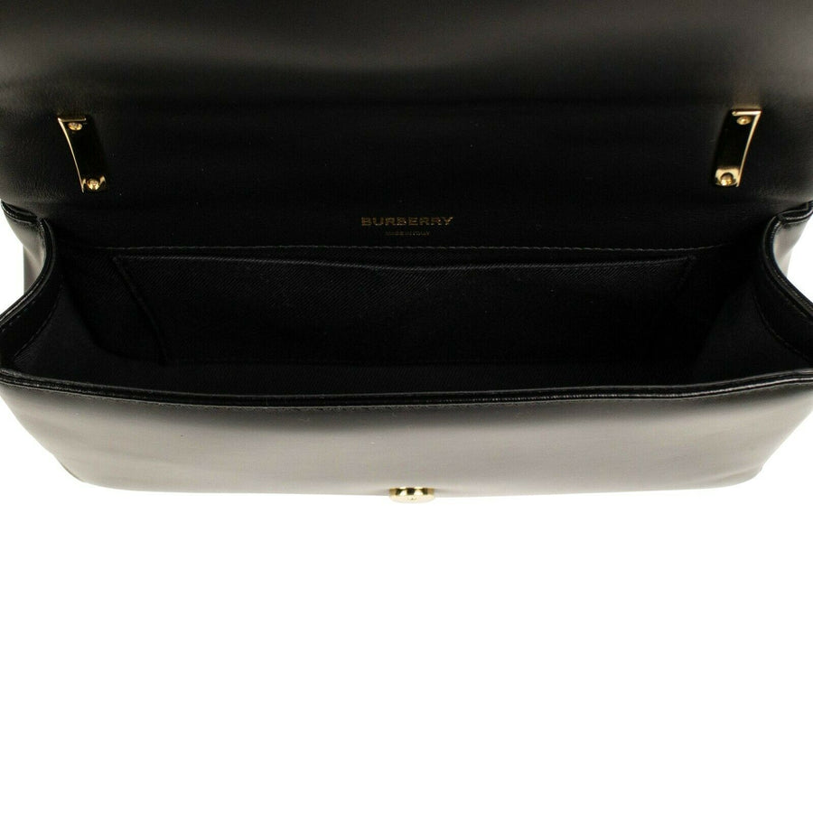 Leather Quilted Horseferry Print Lola Shoulder Bag - Black