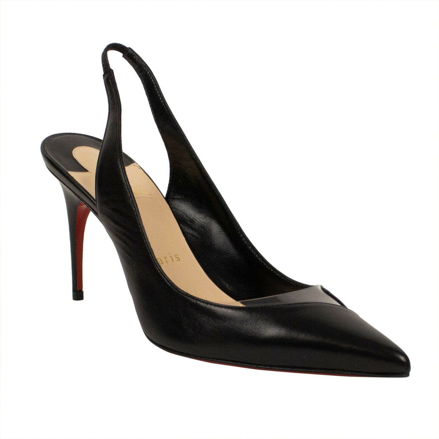 V Sling Slingback 85mm Pumps - Black