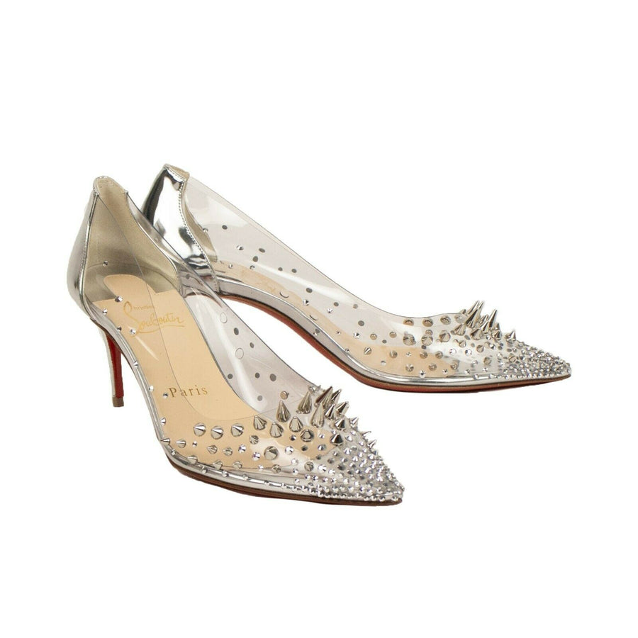 'Grotika' Pvc 70mm Pumps Heels - Silver