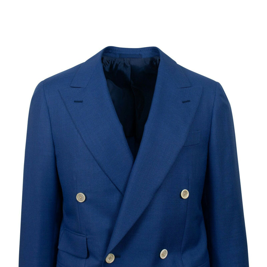 Drop 7 Double Breasted Wool Sport Coat - Blue