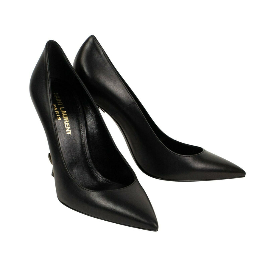 Leather Opyum YSL Logo Pumps - Black
