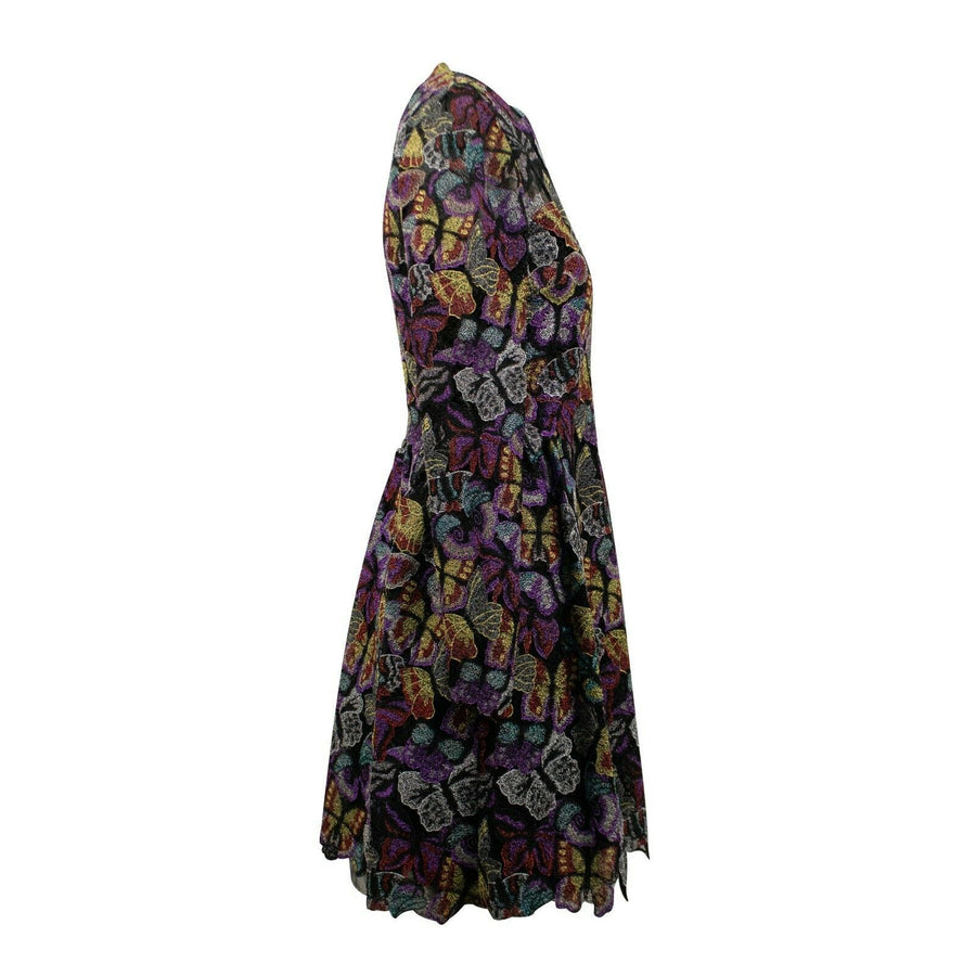 Embroidered Butterfly Dress - Black/Multi