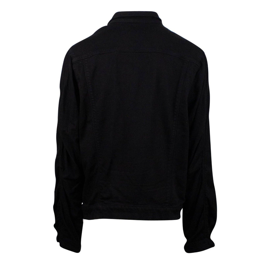 Max Contrast Sleeve Button Down Denim Jacket - Black