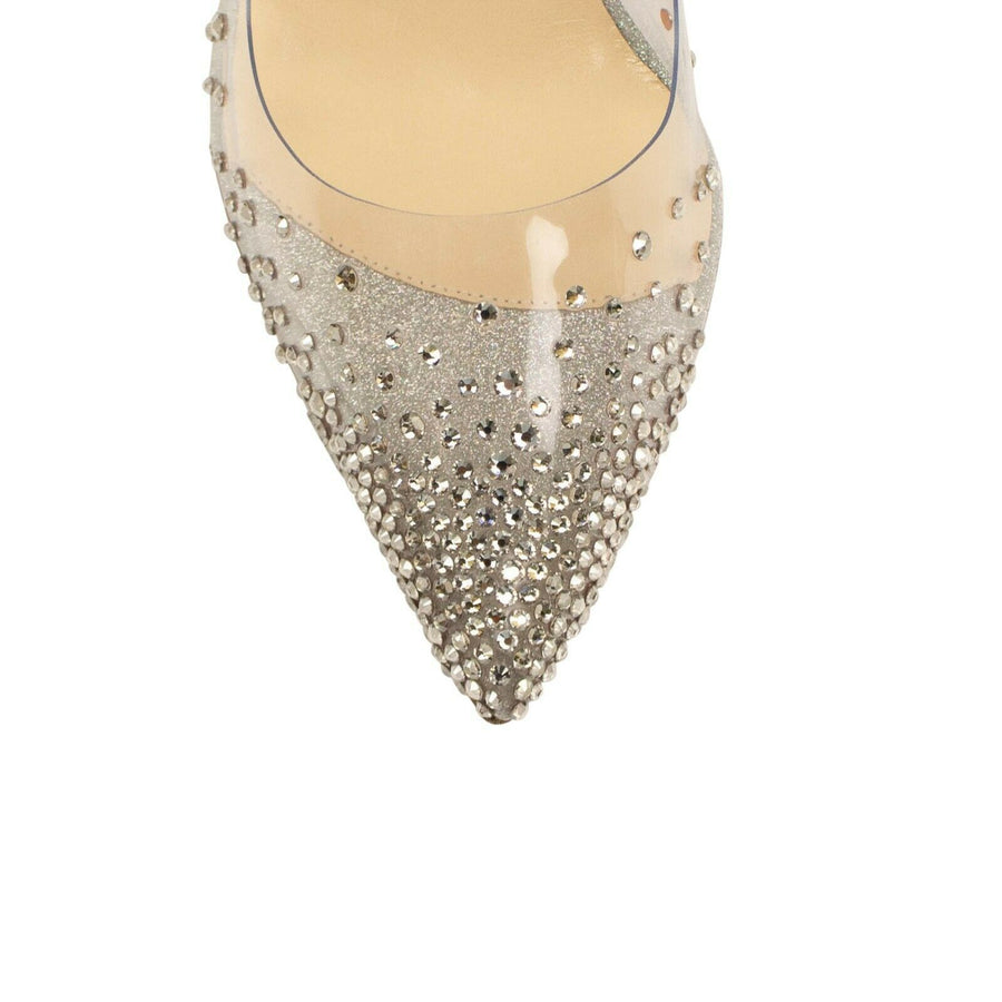 Degrastrass Pvc Crystal 100mm Pumps - Clear / Silver Glitter