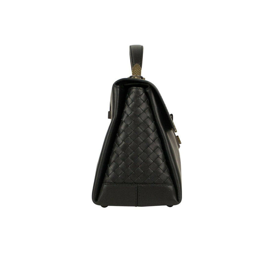 Leather 'Piazza' Medium Shoulder Bag - Black