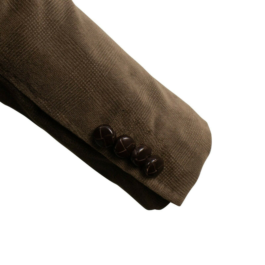 Drop 8 Velvet Cotton Plaid Double Breasted Sport Coat - Brown