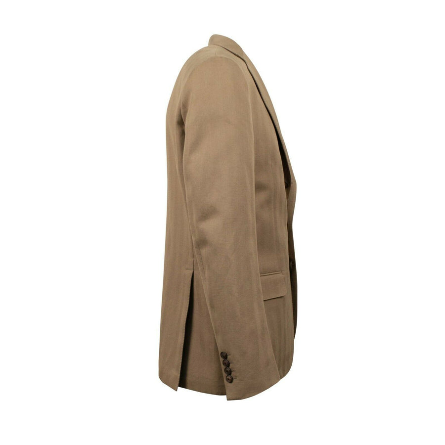Drop 8 Cotton Herringbone 3 Roll 2 Button Sport Coat - Brown