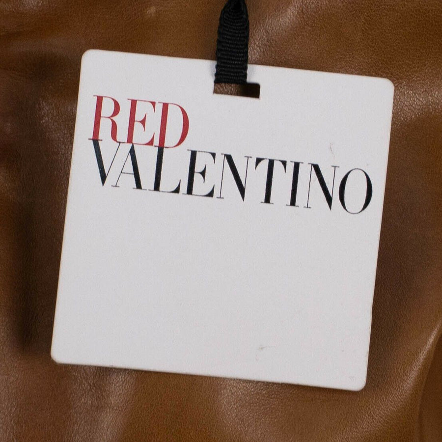 Leather With Star Design Bomber Jacket - Brown