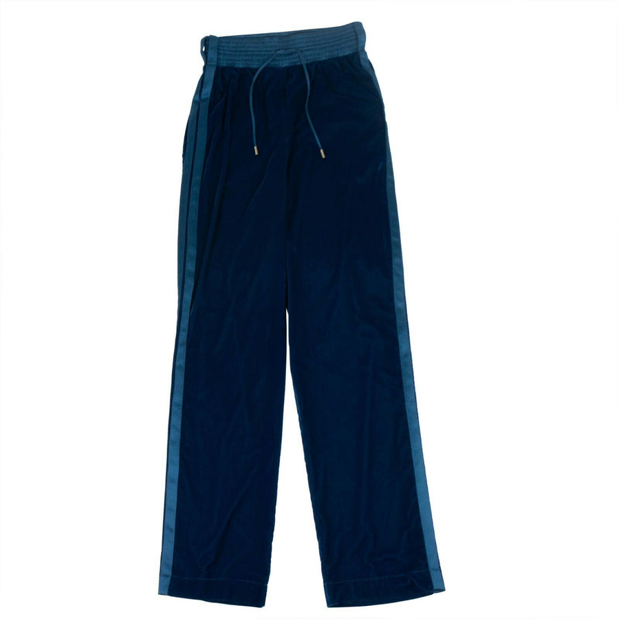 Velvet Equestrian Track Pants - Blue