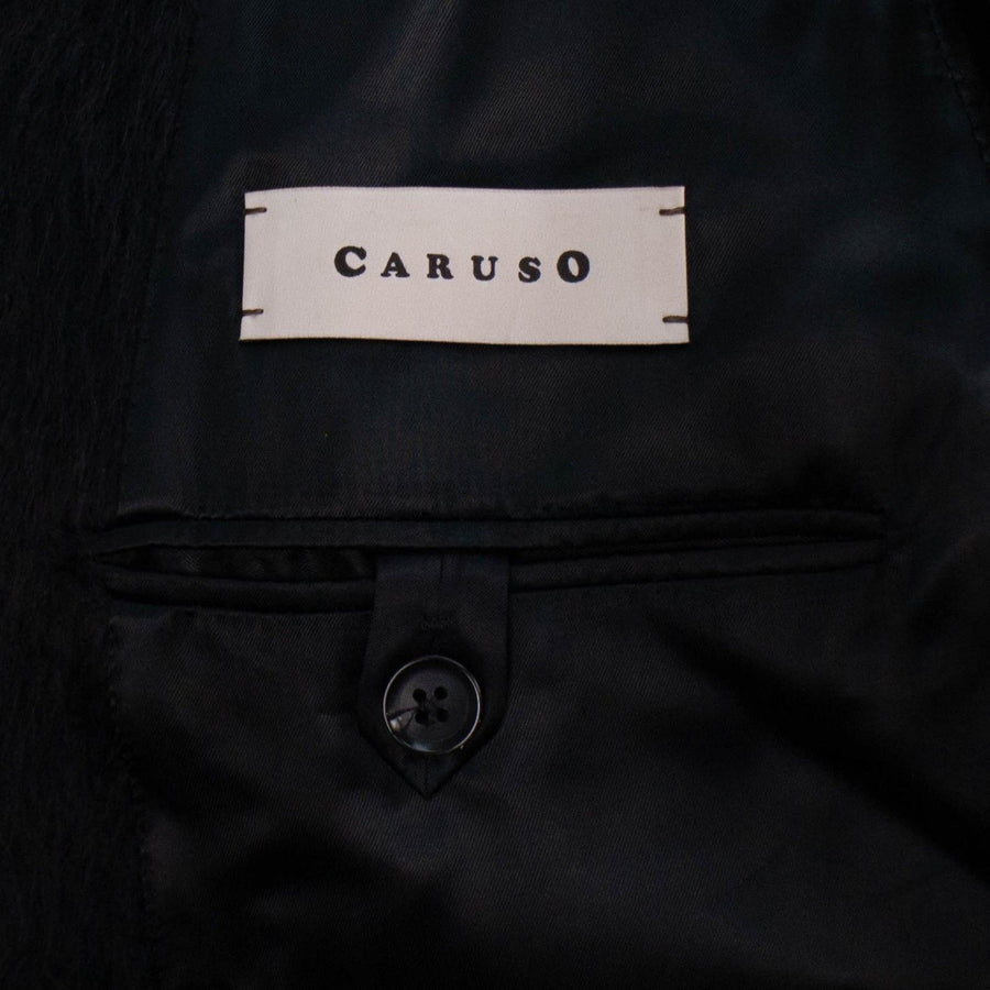 Caruso Alpaca And Mink Double Breasted Coat - Black