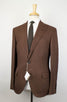 Wool Blend 3 Roll 2 Button Suit - Brown
