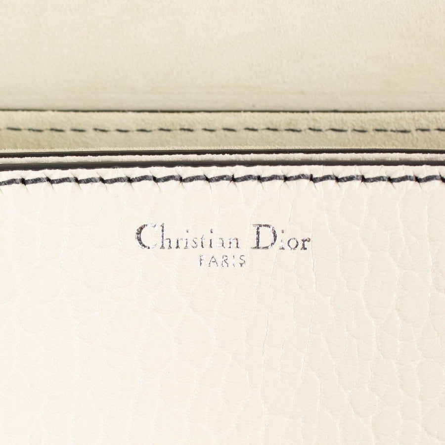 Pebbled Leather Dio(r)evolution Hand Bag - White