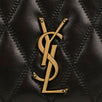 Angie Chain Diamond Quilted Lambskin Leather Handbag - Black