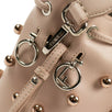 Small Leather Mon Tresor Pearl Studded Bucket Bag - Pink