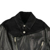 Hybrid Denim & Leather Biker Jacket - Black