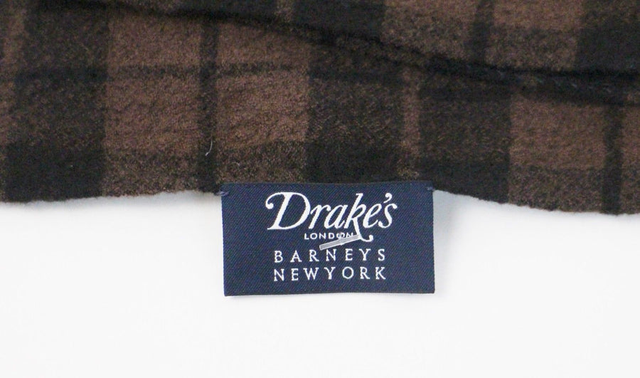 Luxurious Men's Brown Plaid 100% Wool Scarf