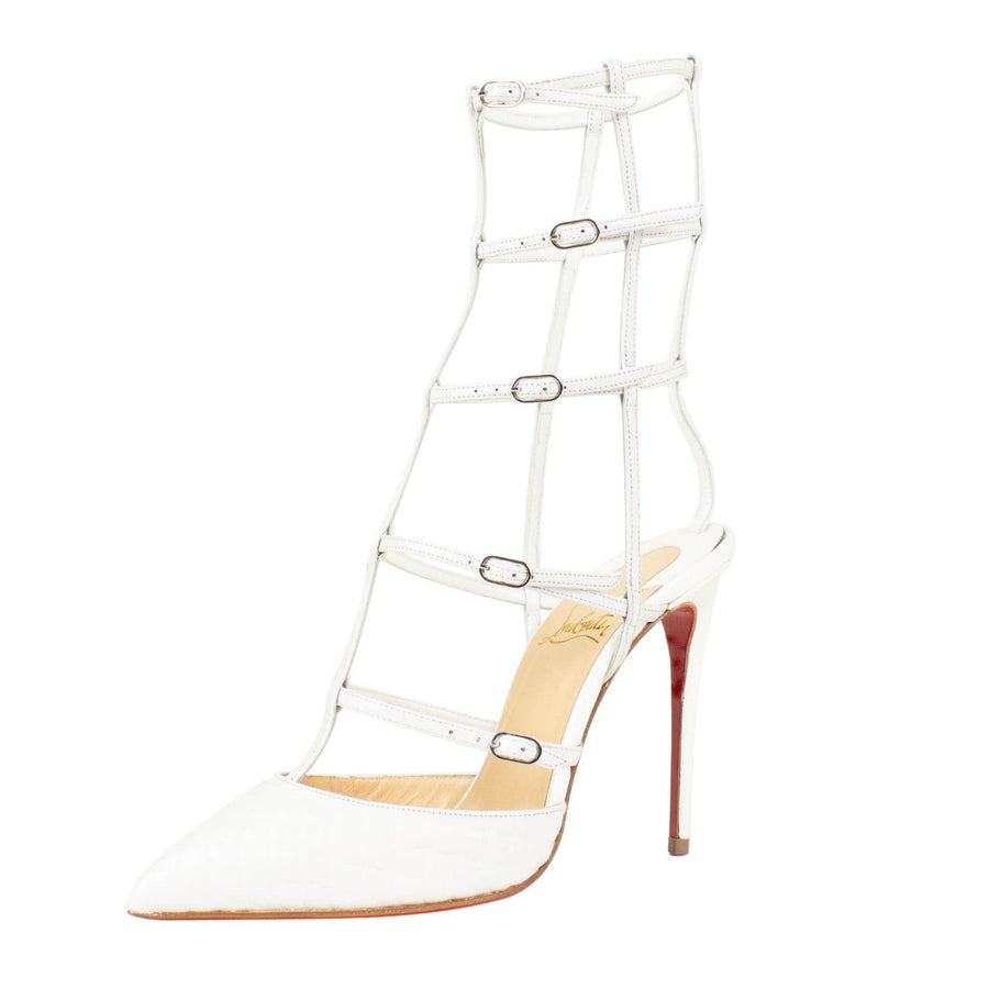 Kadreyana 100mm Caged Sandal Pumps - White