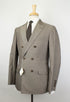 Herringbone Cotton Double Breasted Suit - Taupe Gray